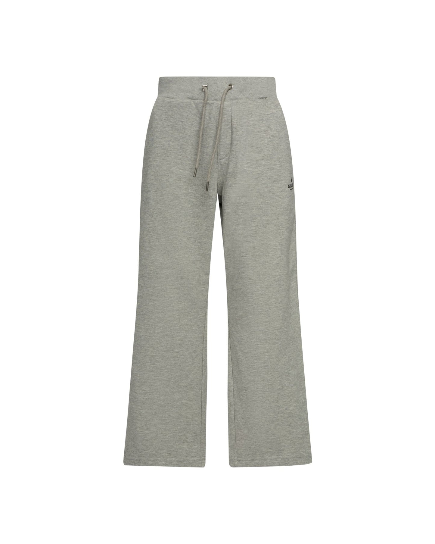 Straight Leg Sweatpants in Midweight Cotton with Small Silicon Print - Gisada.com