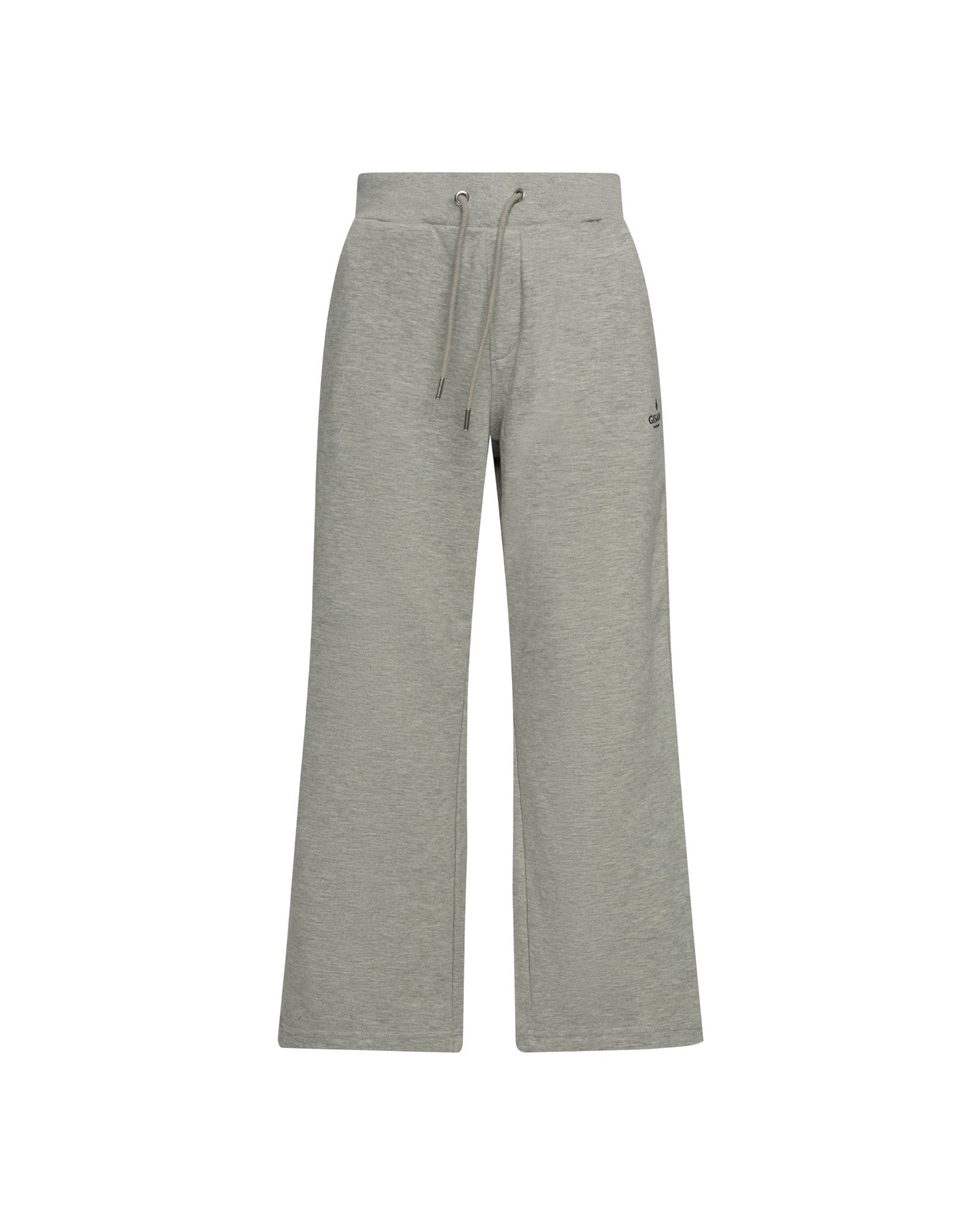 Straight Leg Sweatpants in Midweight Cotton with Small Silicon Print - Gisada.com