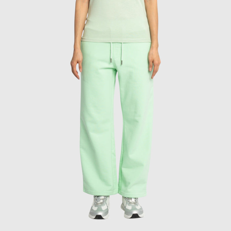 Straight Leg Sweatpants in Midweight Cotton with Small Silicon Print - Gisada.com