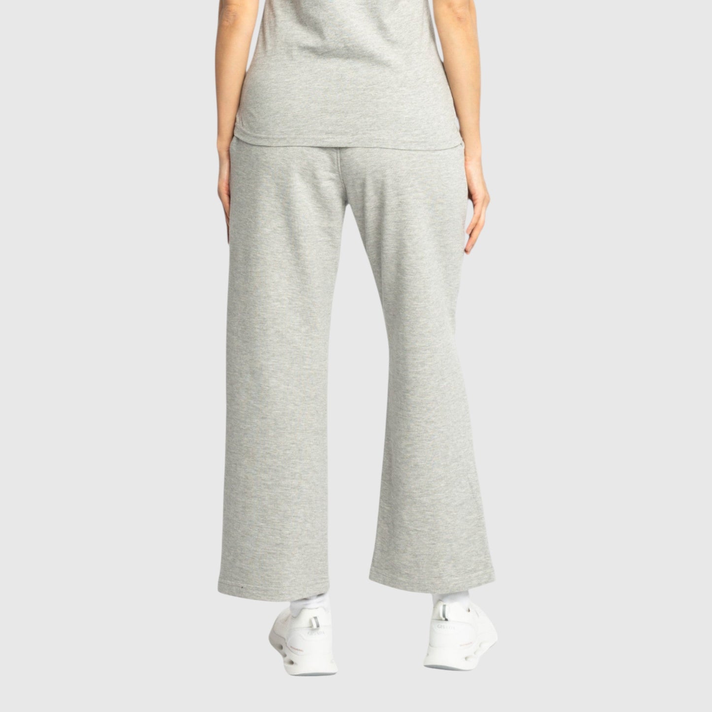 Straight Leg Sweatpants in Midweight Cotton with Small Silicon Print - Gisada.com