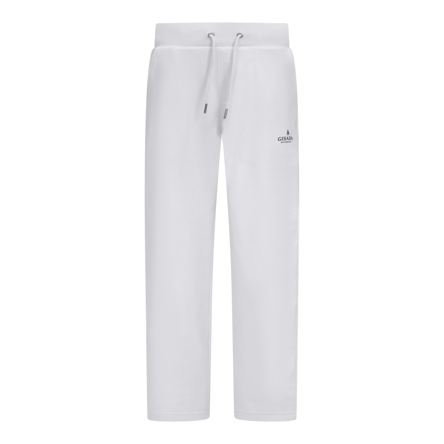 Straight Leg Sweatpants in Midweight Cotton with Small Silicon Print - Gisada.com