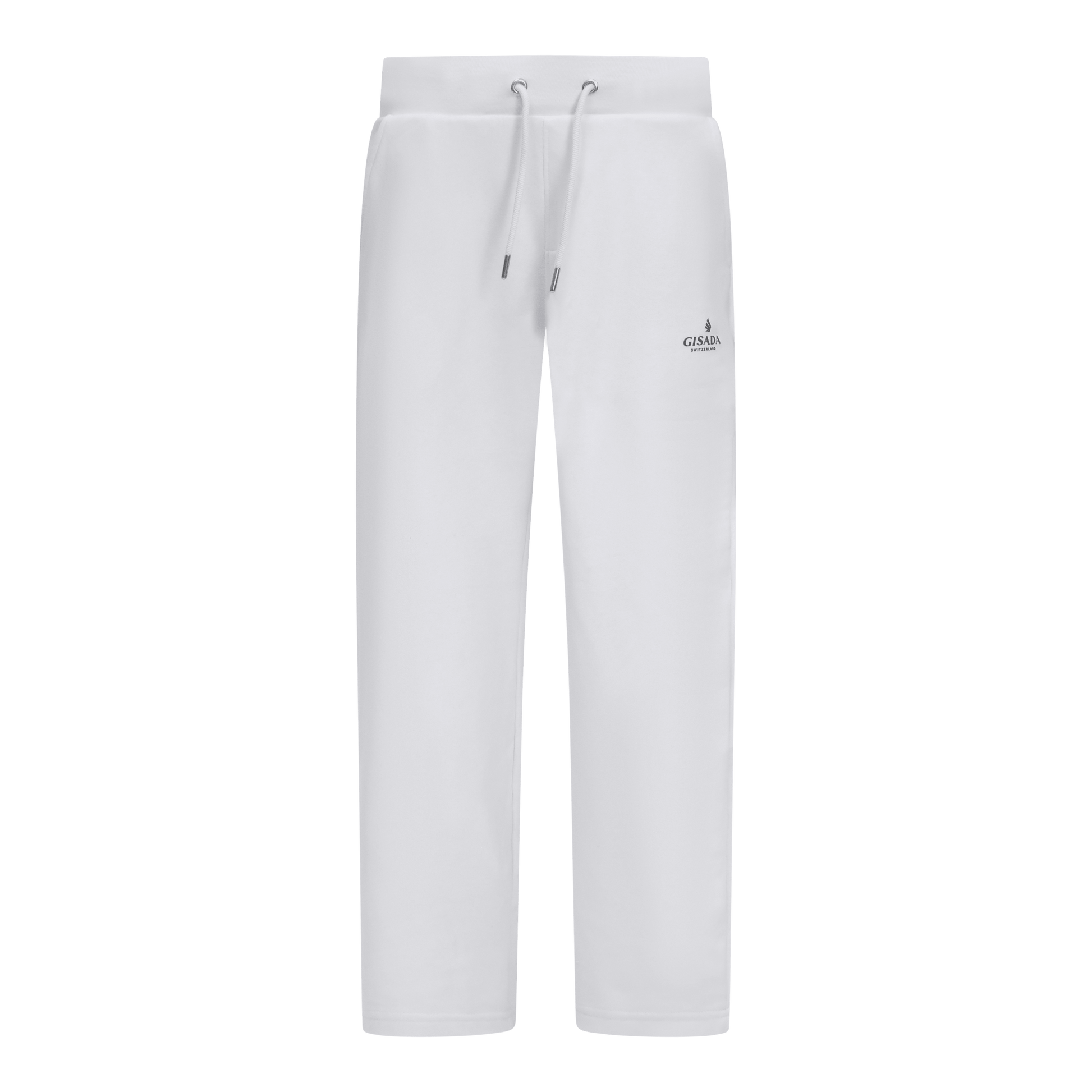Straight Leg Sweatpants in Midweight Cotton with Small Silicon Print - Gisada.com