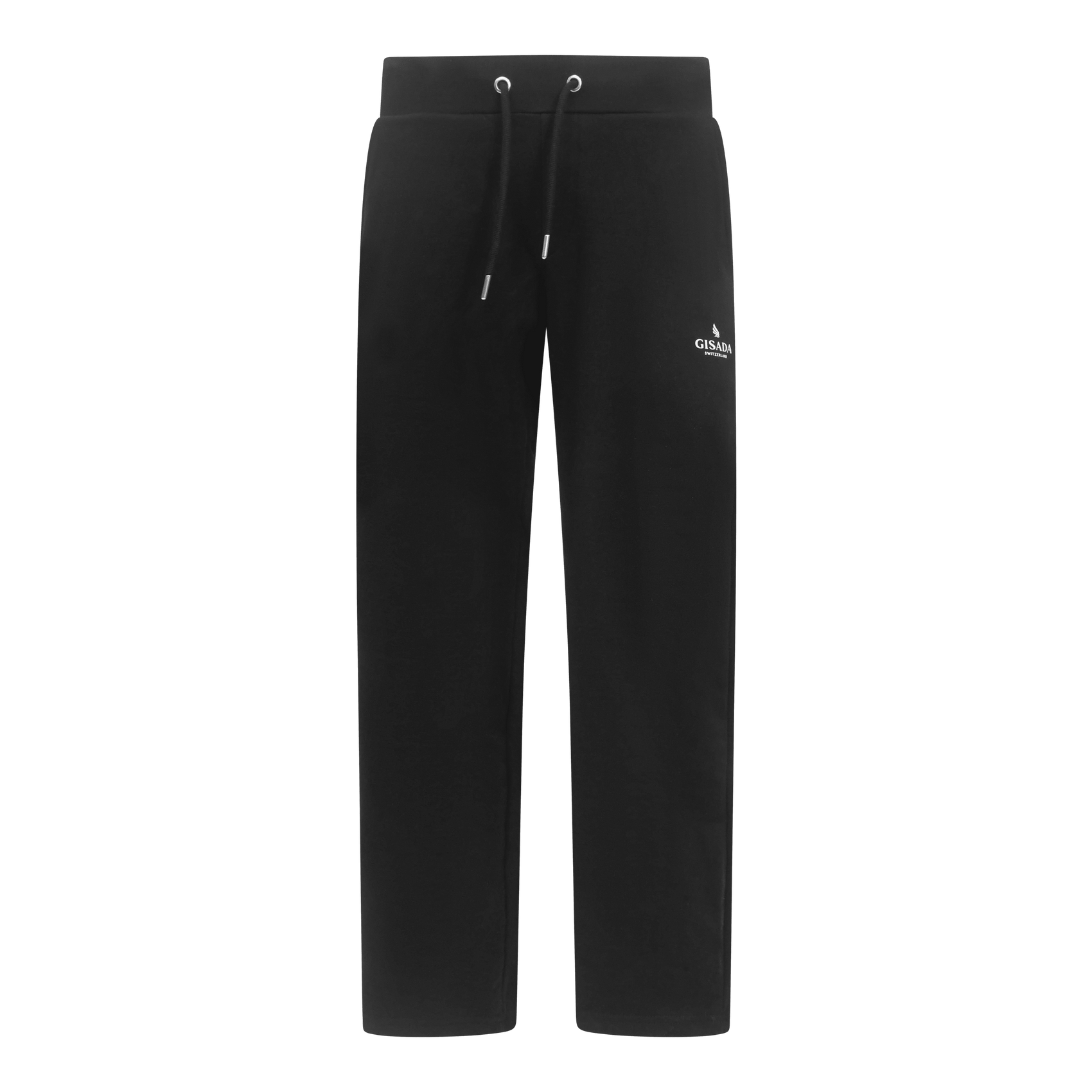 Straight Leg Sweatpants in Midweight Cotton with Small Silicon Print - Gisada.com