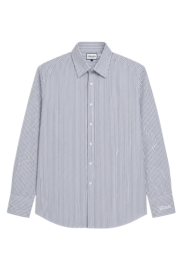 Striped Fine Cotton Poplin Shirt - Gisada.com