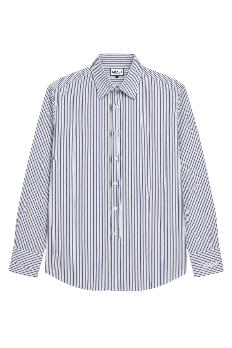 Striped Fine Cotton Poplin Shirt - Gisada.com