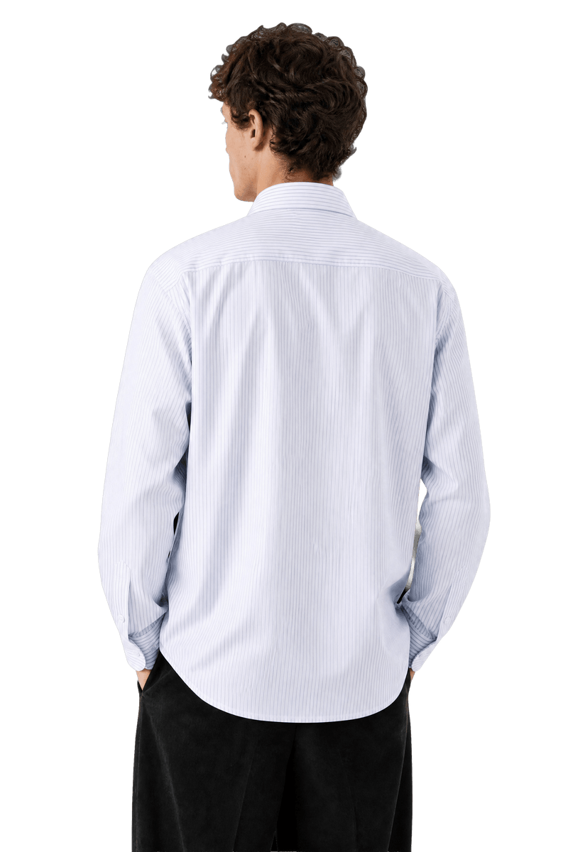 Striped Fine Cotton Poplin Shirt - Gisada.com