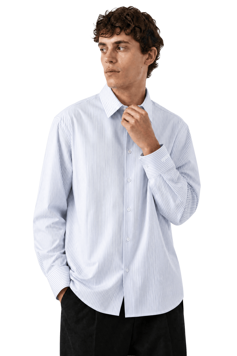 Striped Fine Cotton Poplin Shirt - Gisada.com