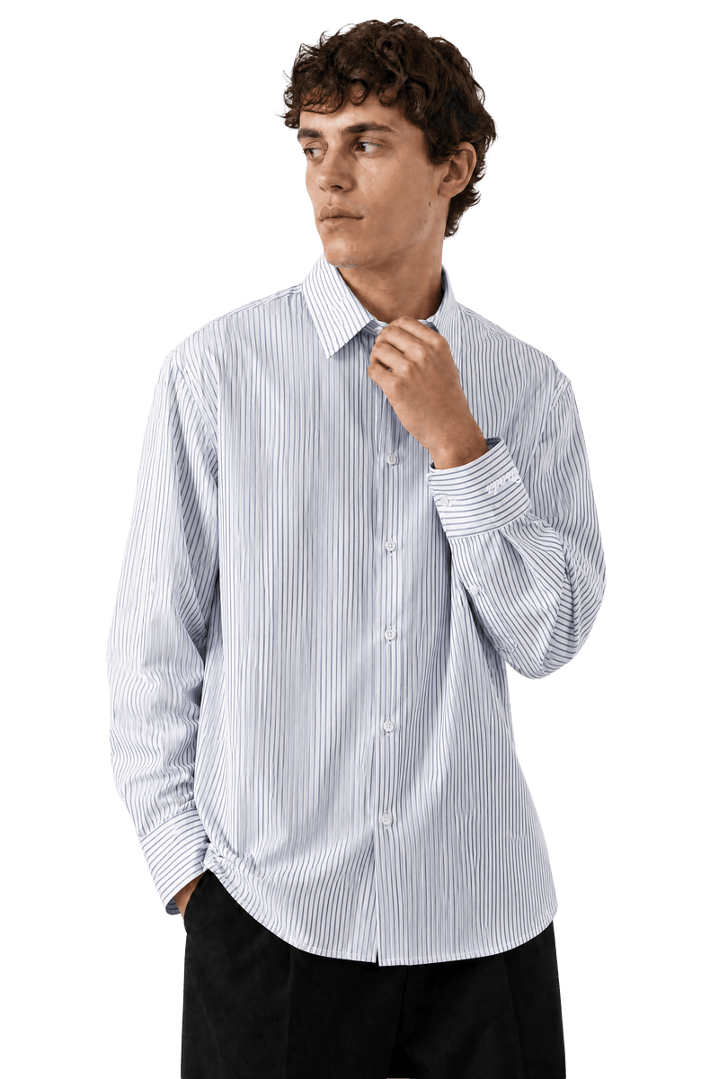 Striped Fine Cotton Poplin Shirt - Gisada.com