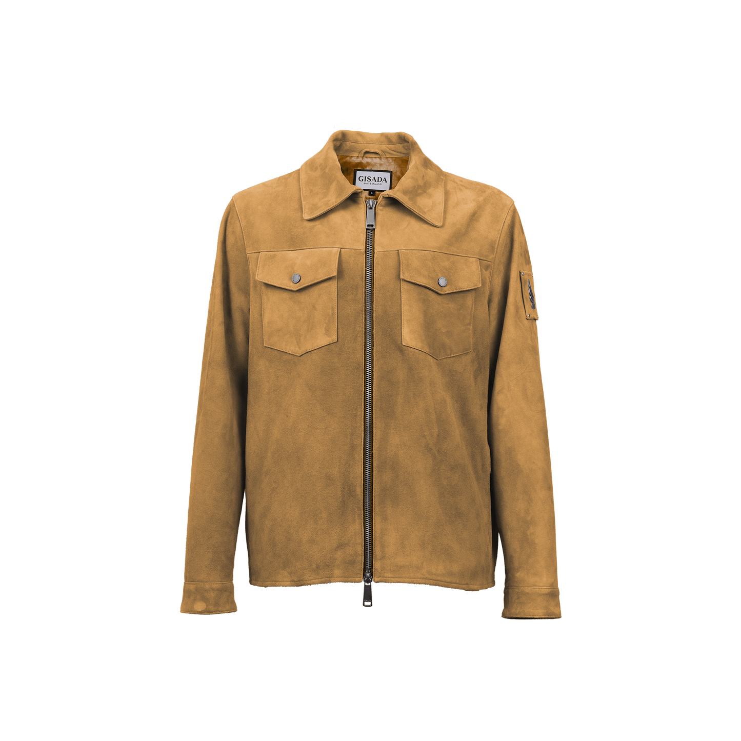 Suede Zip Jacket with Dual Chest Pockets - Gisada.com