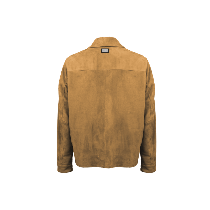 Suede Zip Jacket with Dual Chest Pockets - Gisada.com