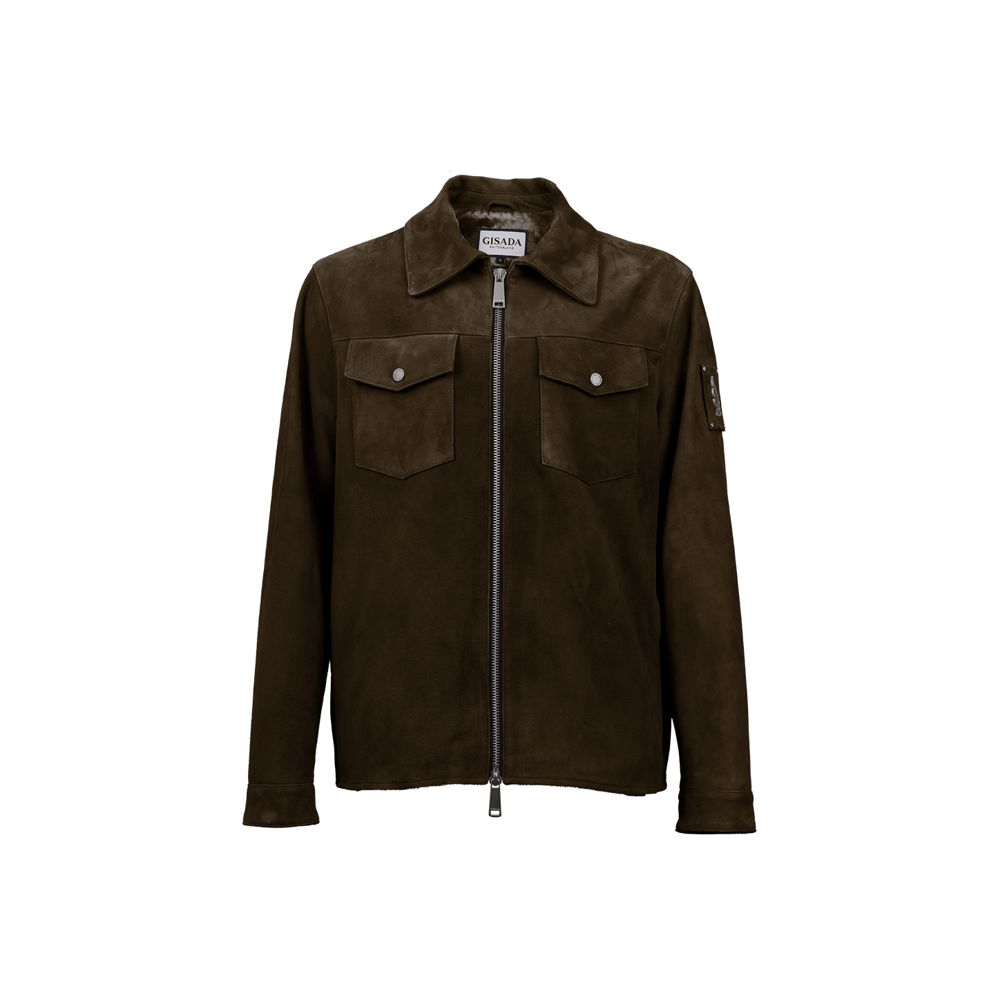 Suede Zip Jacket with Dual Chest Pockets - Gisada.com