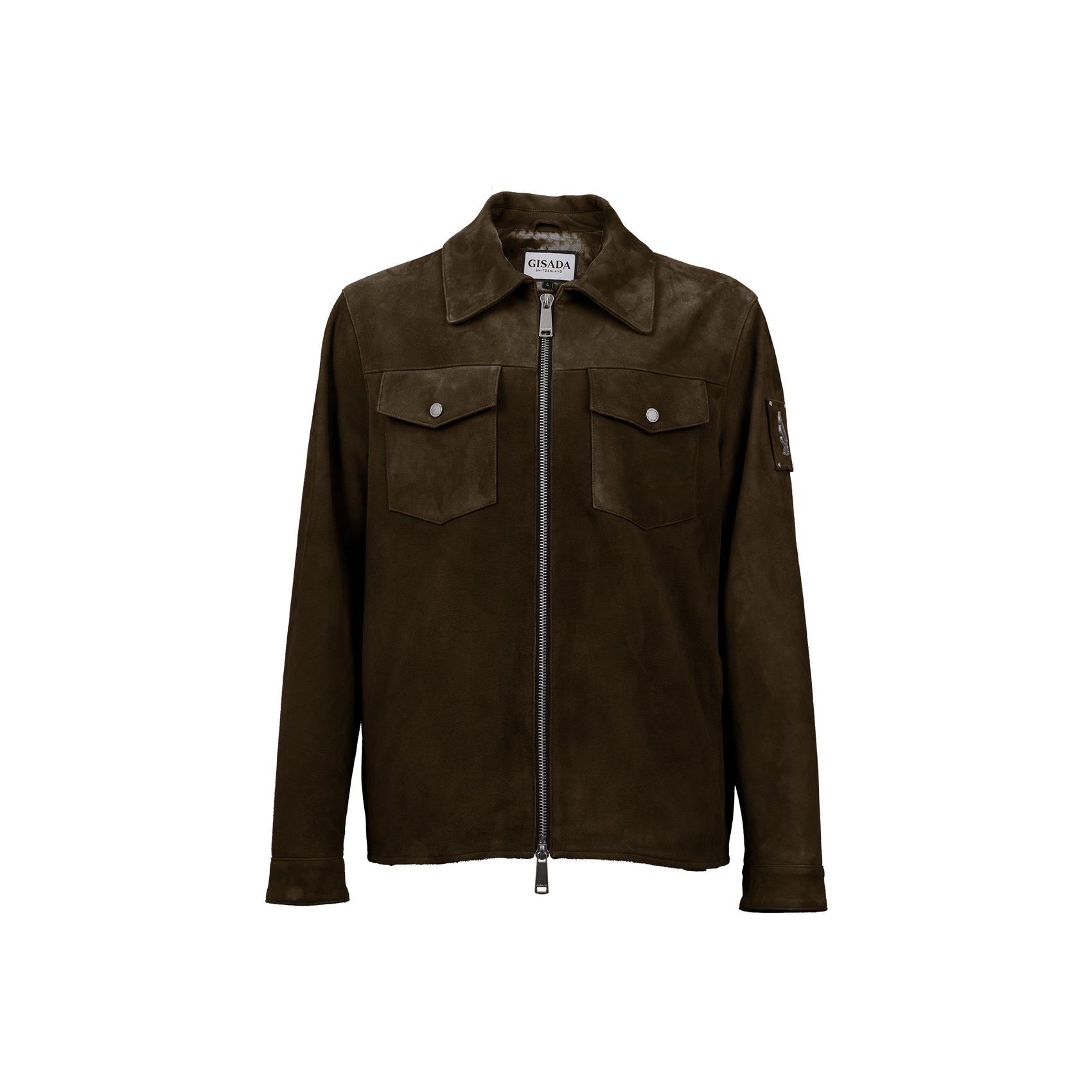 Suede Zip Jacket with Dual Chest Pockets - Gisada.com
