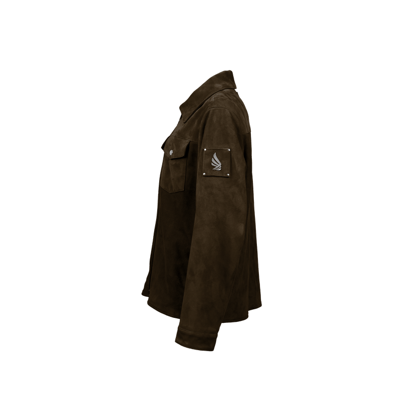 Suede Zip Jacket with Dual Chest Pockets