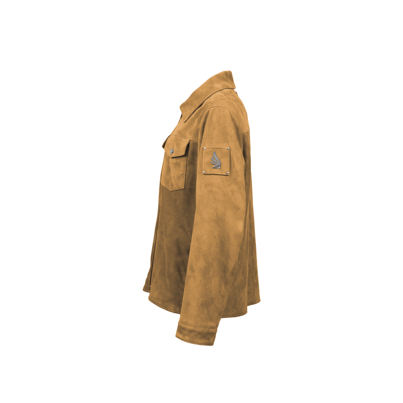 Suede Zip Jacket with Dual Chest Pockets