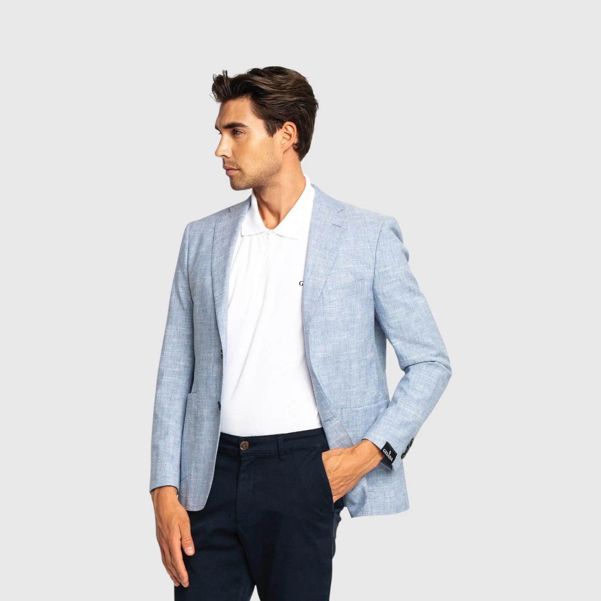Tokyo Tweed Blazer in Luxe Linen Cotton - Gisada.com
