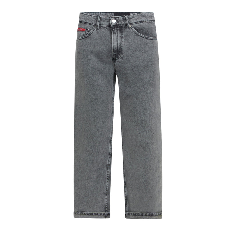 Wide Leg Denim Jeans with Inside Bottom Label - Gisada.com