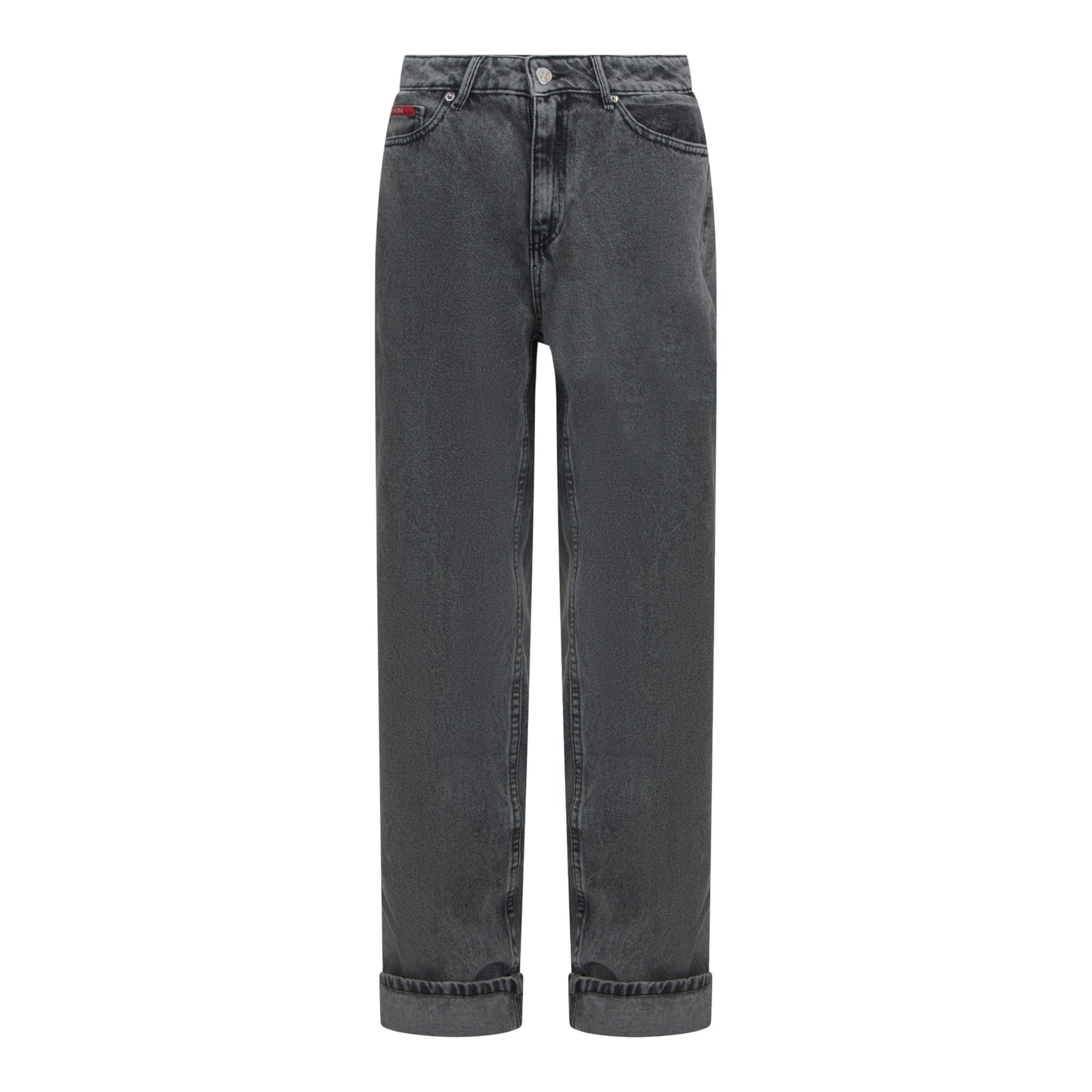 Wide Leg Denim Jeans with Inside Bottom Label - Gisada.com