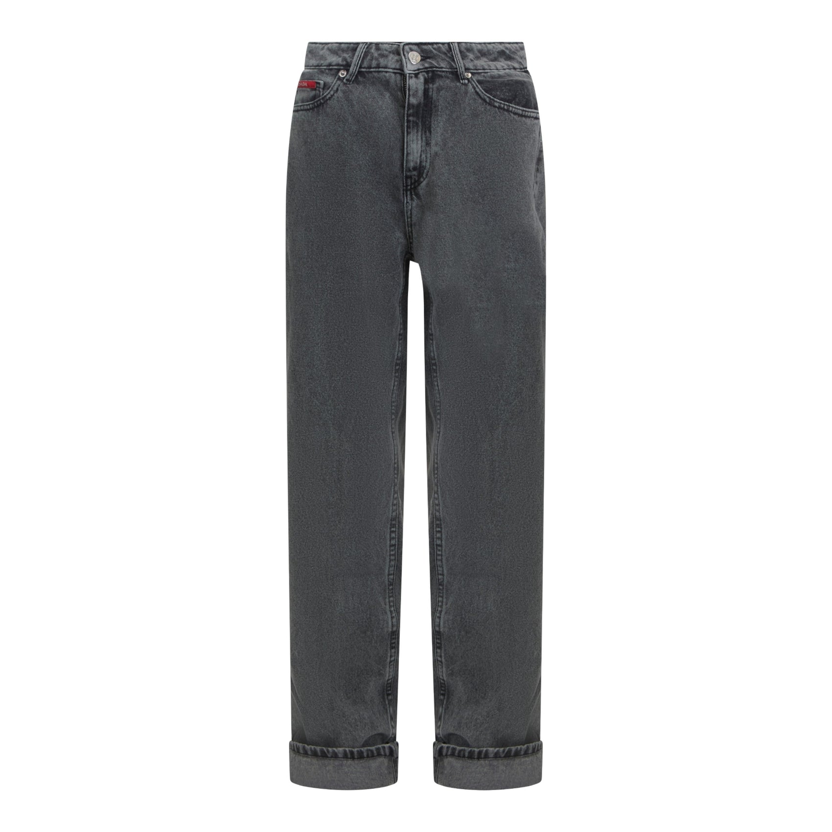 Wide Leg Denim Jeans with Inside Bottom Label - Gisada.com