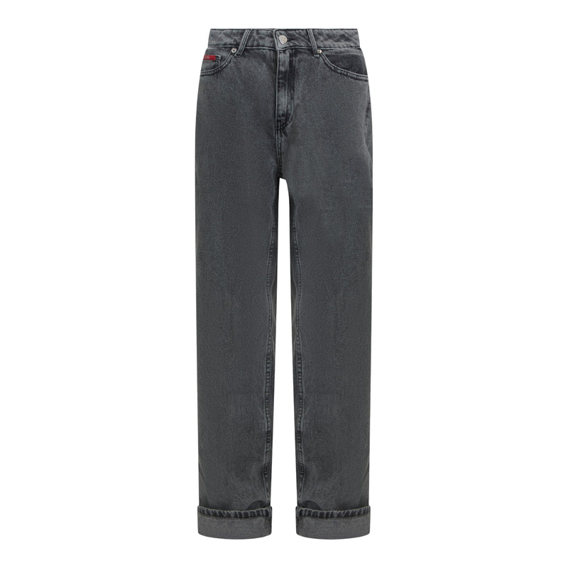 Wide Leg Denim Jeans with Inside Bottom Label - Gisada.com