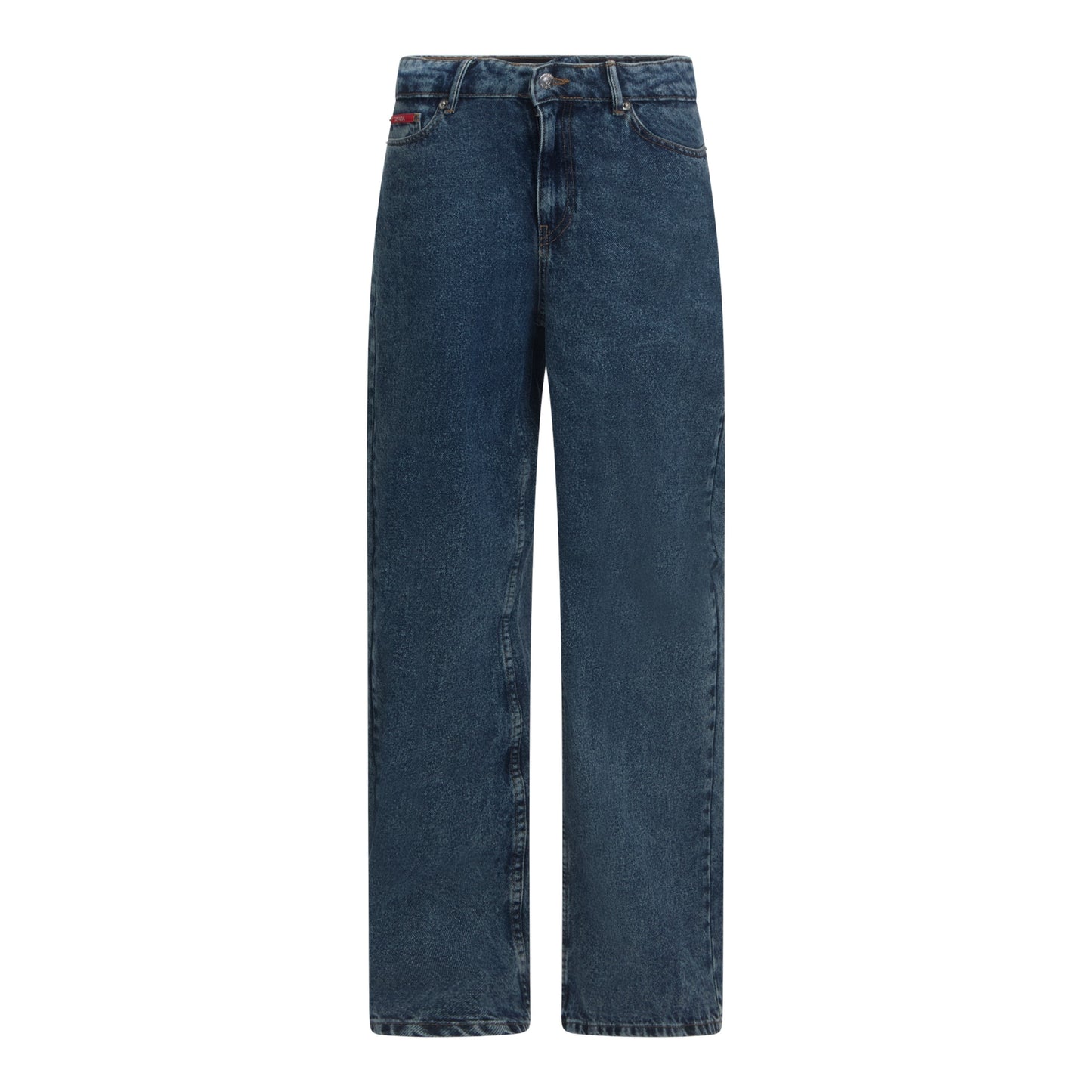 Wide Leg Denim Jeans with Inside Bottom Label - Gisada.com