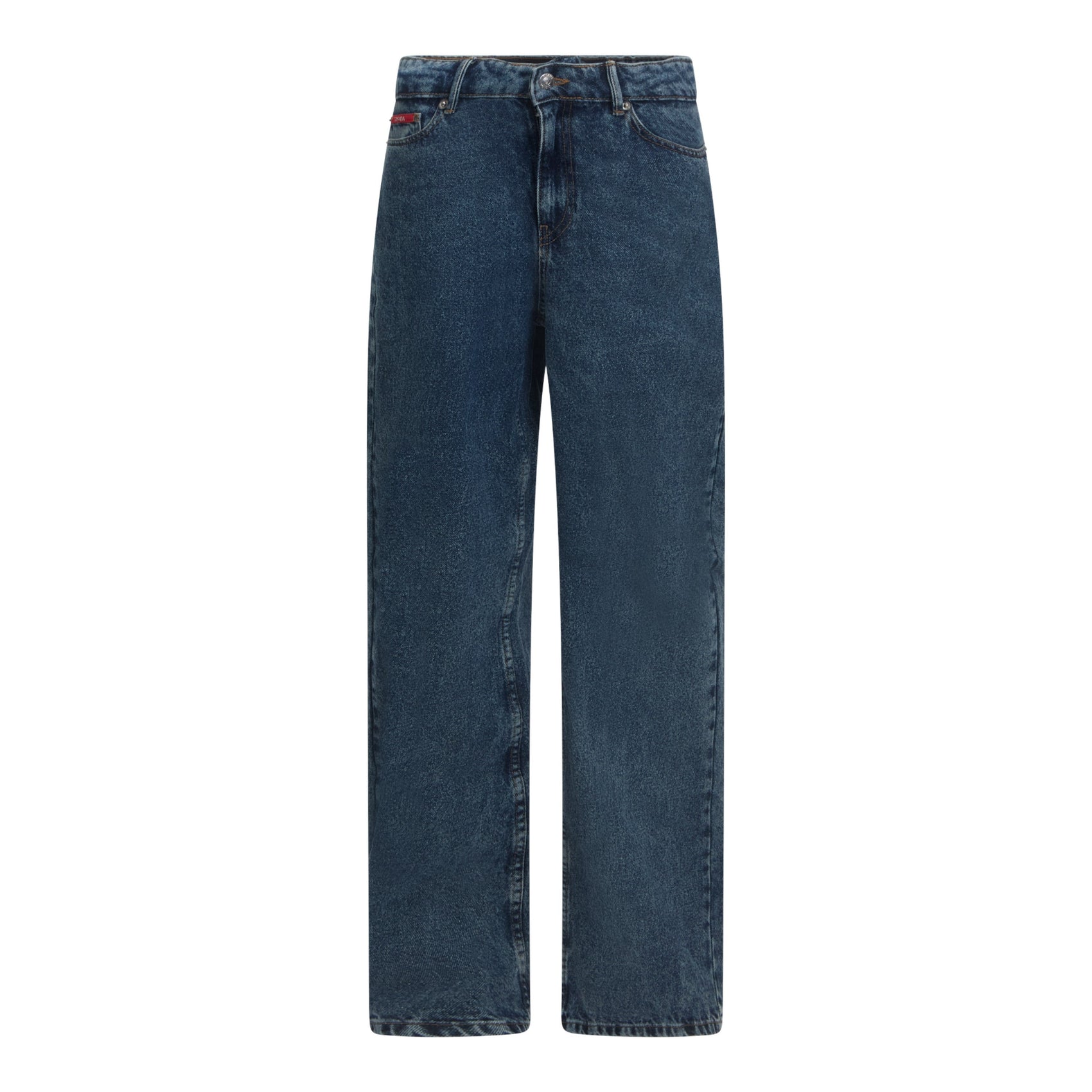 Wide Leg Denim Jeans with Inside Bottom Label - Gisada.com