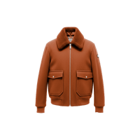 Wool‑Blend Jacket with Shearling Collar - Gisada.com