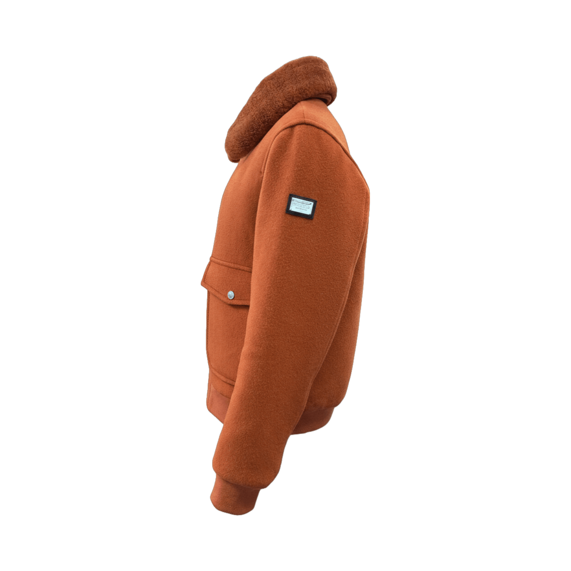 Wool‑Blend Jacket with Shearling Collar - Gisada.com