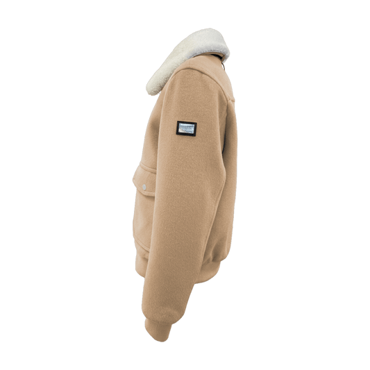 Wool‑Blend Jacket with Shearling Collar - Gisada.com