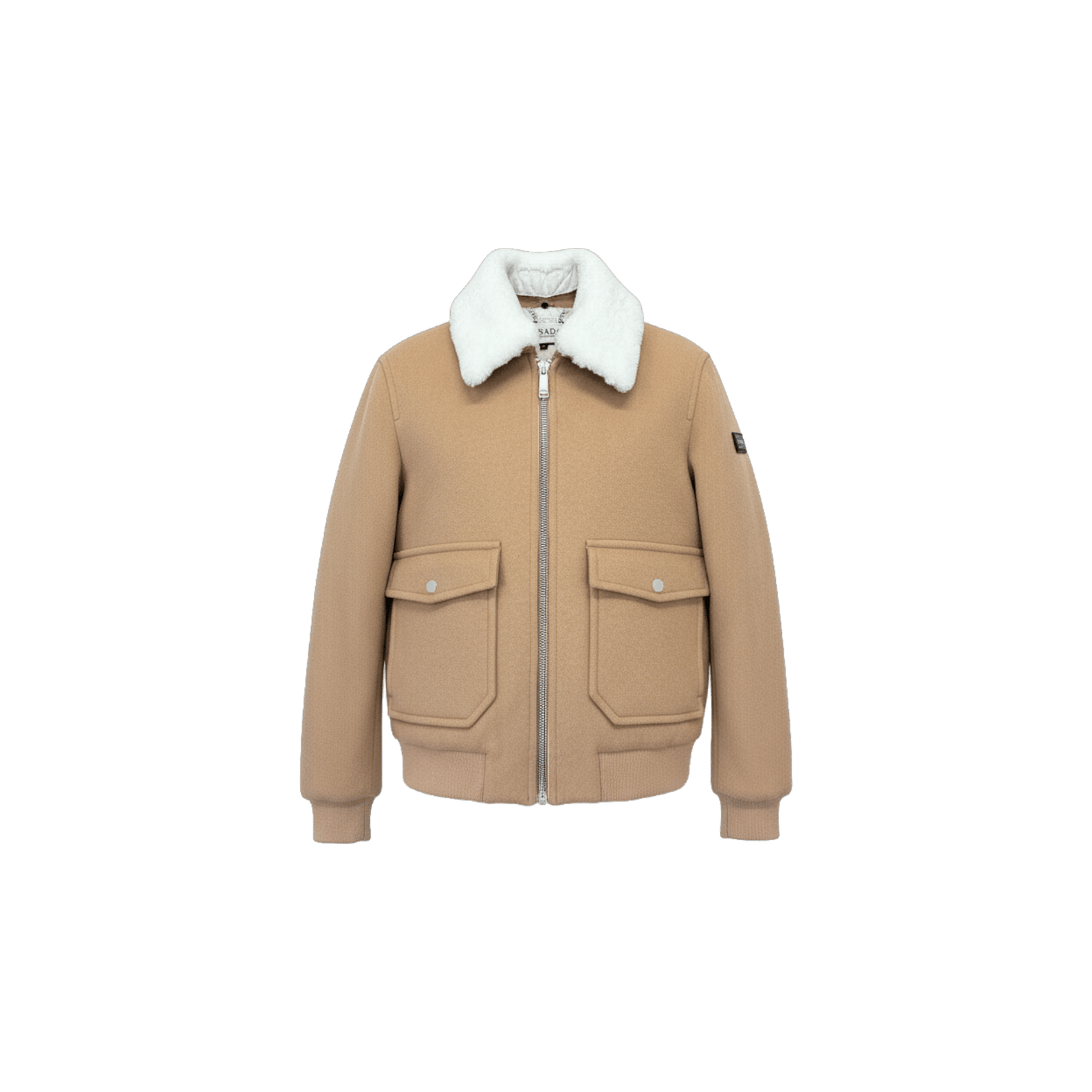 Wool‑Blend Jacket with Shearling Collar - Gisada.com