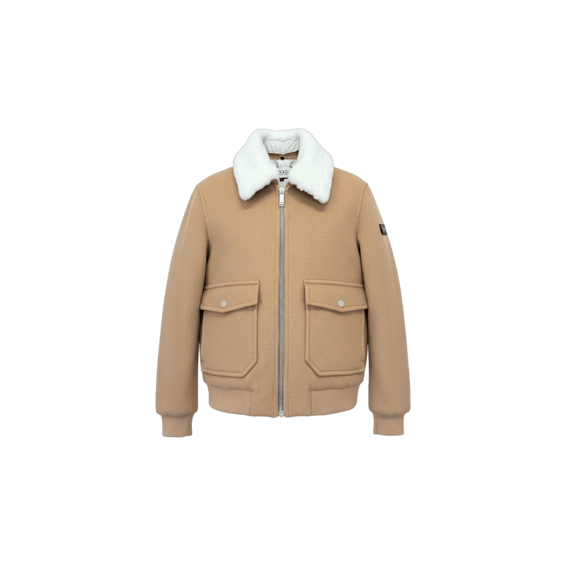 Wool‑Blend Jacket with Shearling Collar - Gisada.com