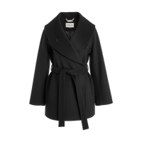 Wool‑Blend Wrap Coat with Belt - Gisada.com