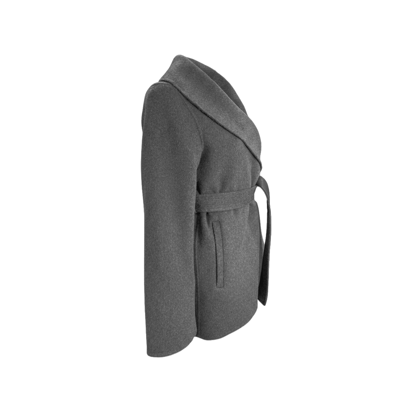 Wool‑Blend Wrap Coat with Belt - Gisada.com