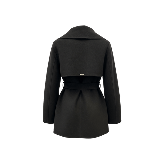 Wool‑Blend Wrap Coat with Belt - Gisada.com