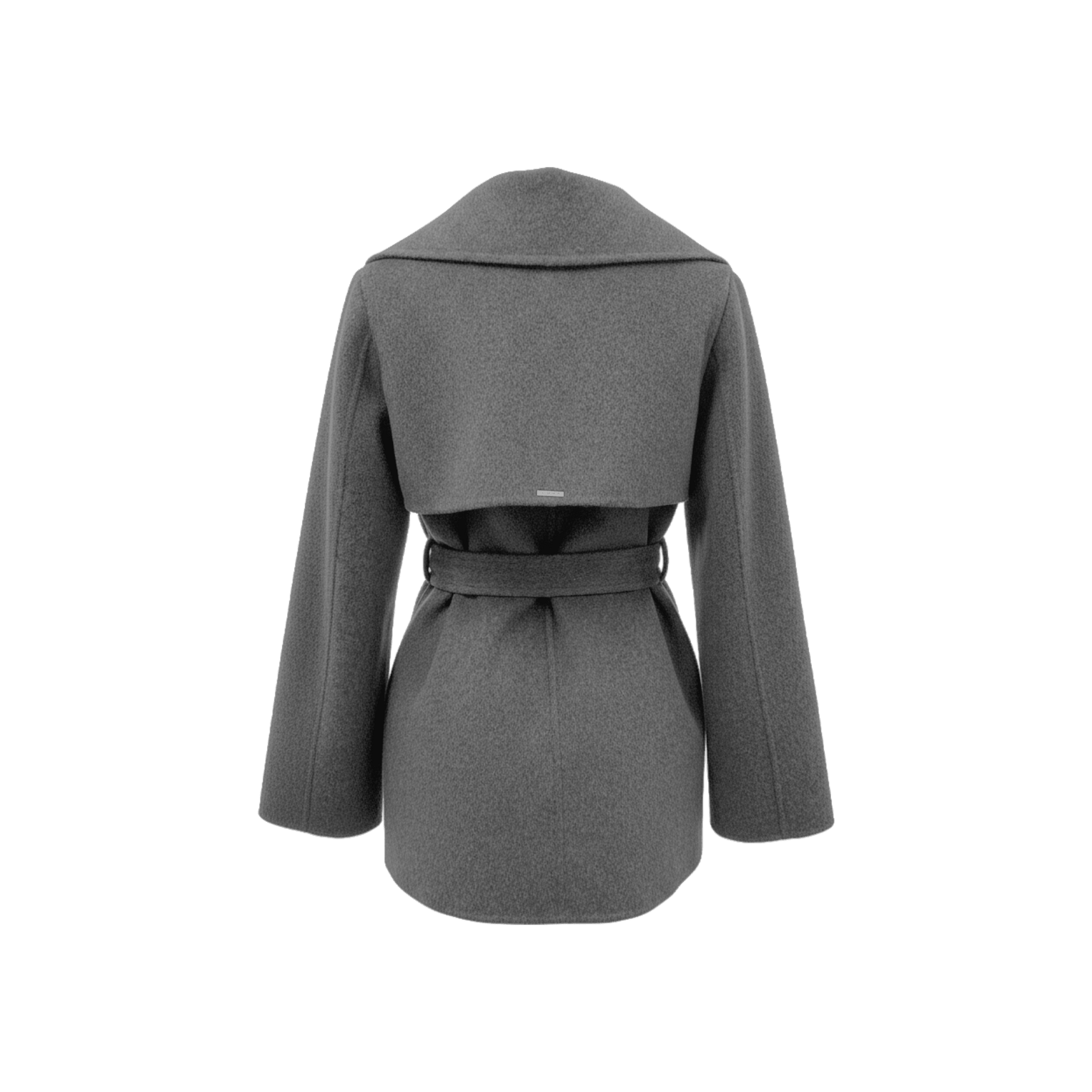 Wool‑Blend Wrap Coat with Belt - Gisada.com