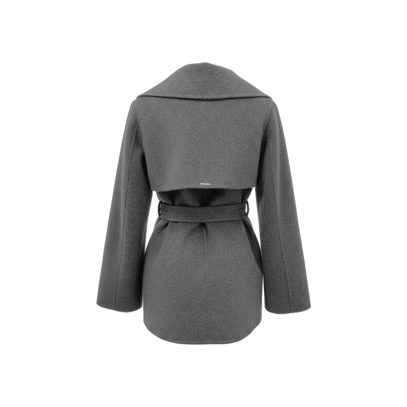 Wool‑Blend Wrap Coat with Belt - Gisada.com