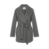 Wool‑Blend Wrap Coat with Belt - Gisada.com