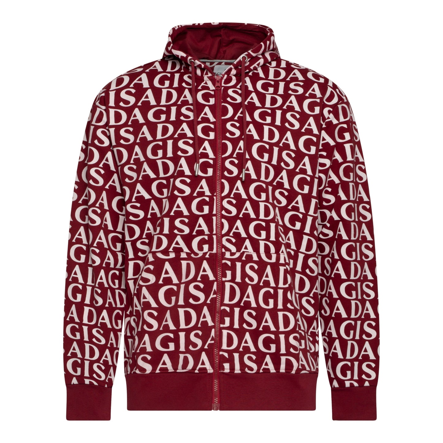 Zip - Up Hoodie in Midweight Cotton with Allover Print - Gisada.com