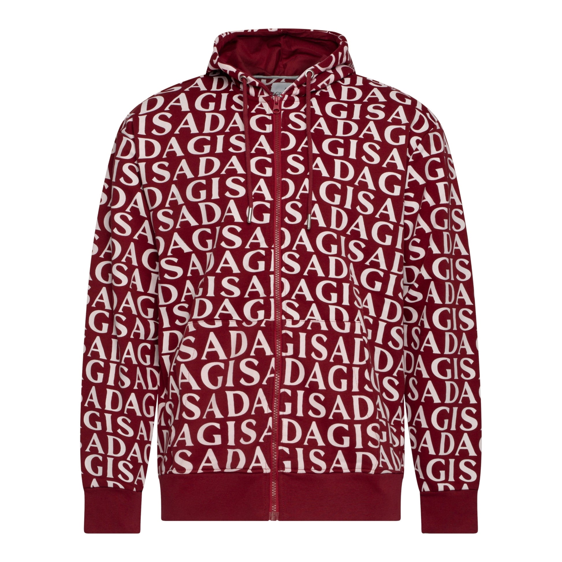 Zip - Up Hoodie in Midweight Cotton with Allover Print - Gisada.com