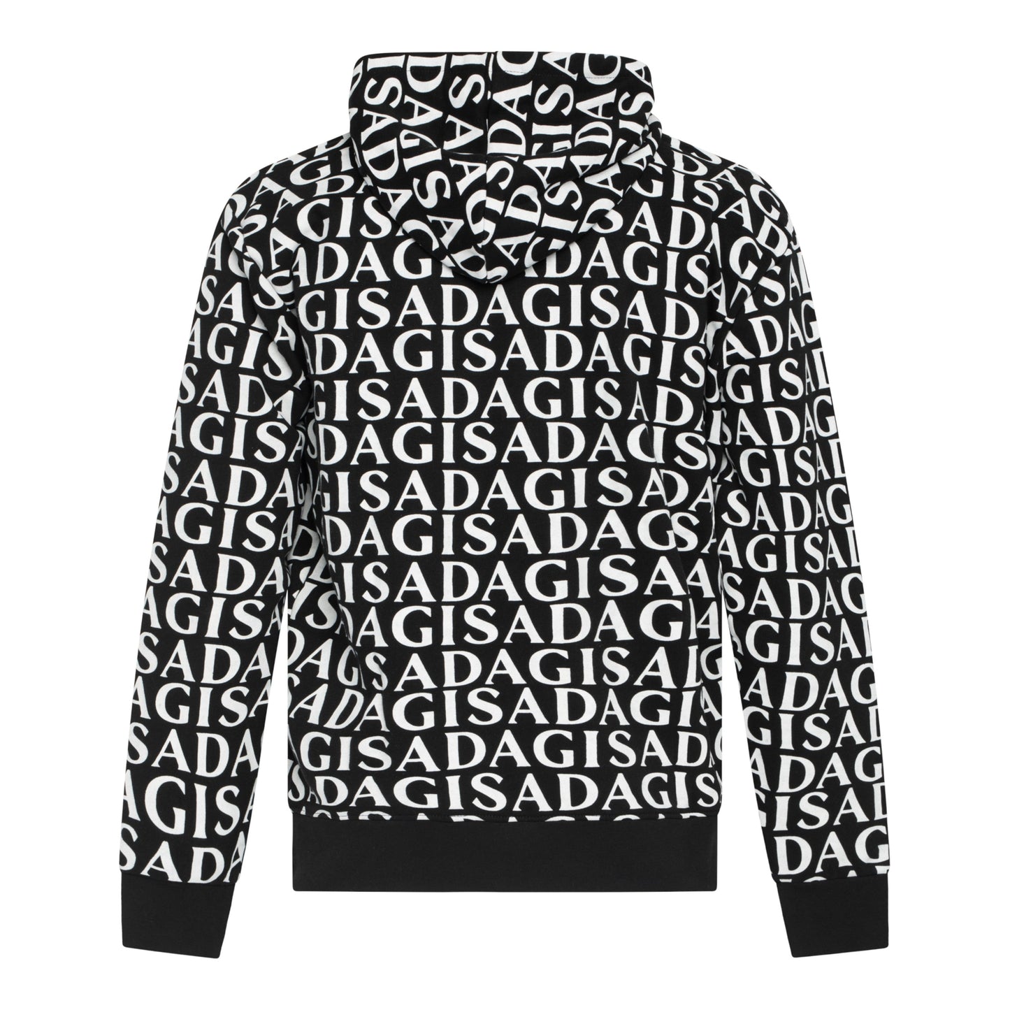 Zip - Up Hoodie in Midweight Cotton with Allover Print - Gisada.com