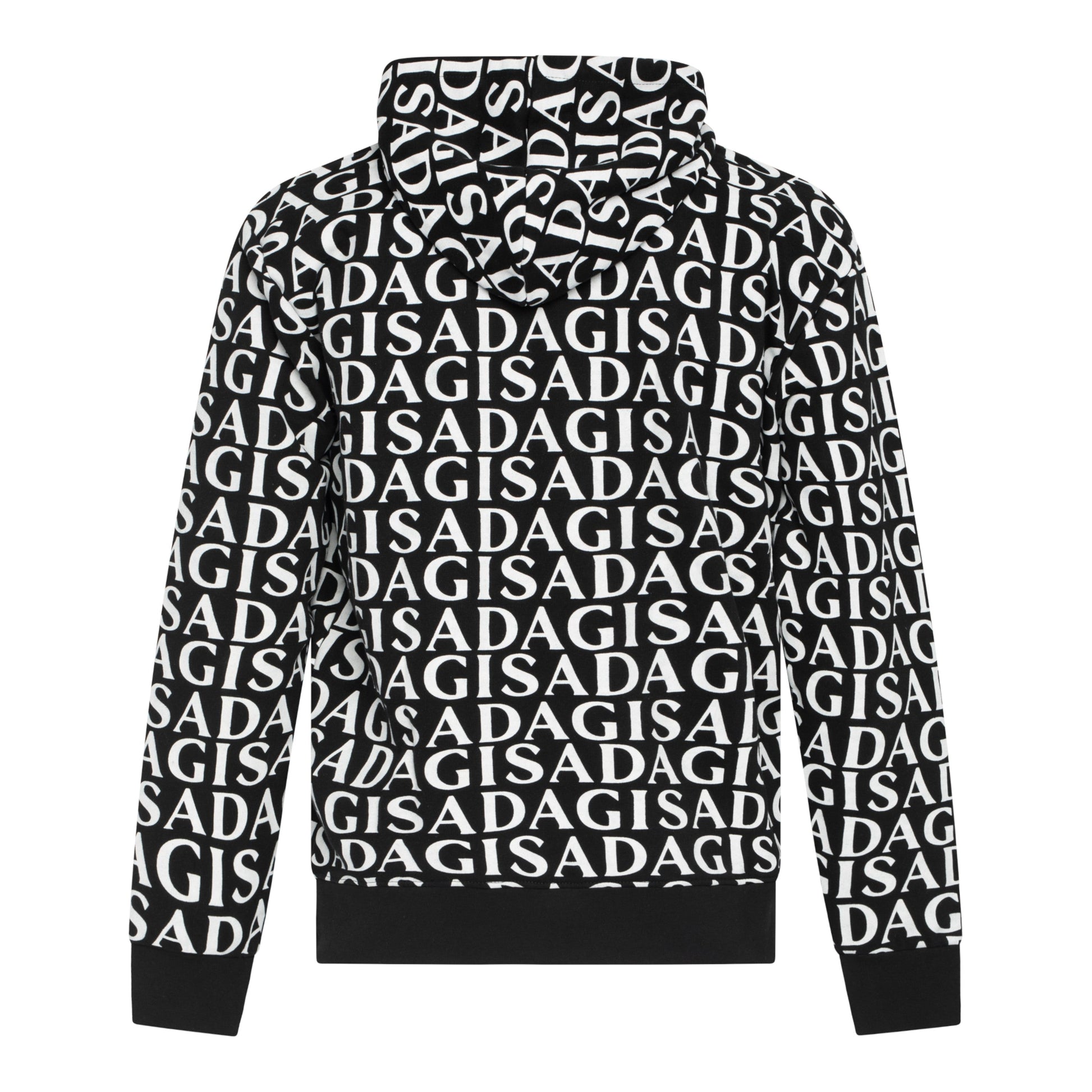 Zip - Up Hoodie in Midweight Cotton with Allover Print - Gisada.com