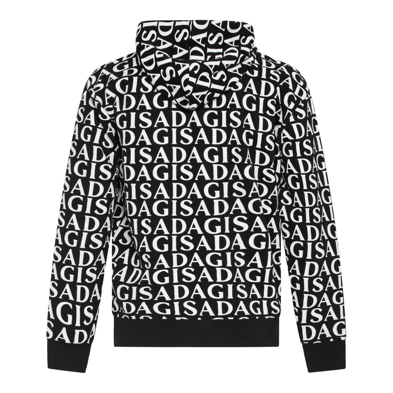 Zip-Up Hoodie in Midweight Cotton with Allover Print