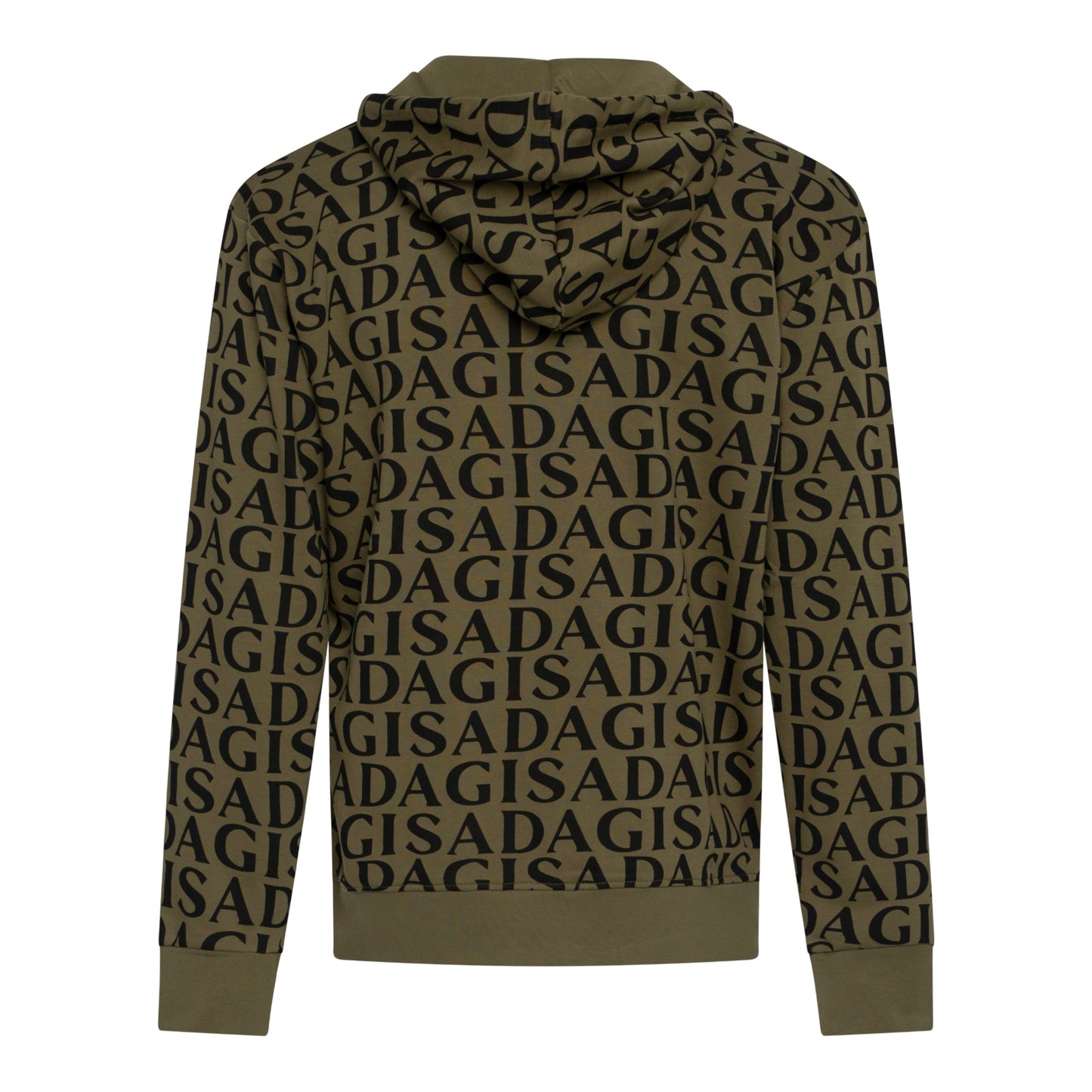 Zip - Up Hoodie in Midweight Cotton with Allover Print - Gisada.com